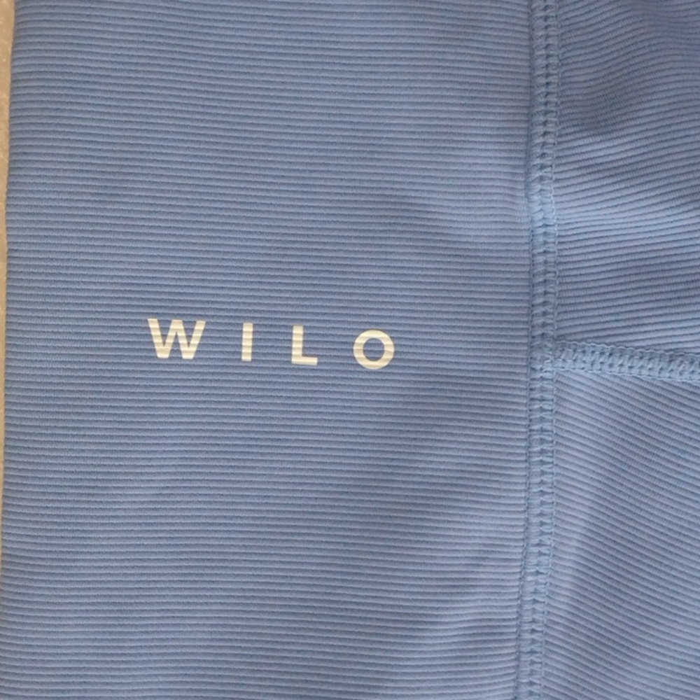 Wilo Ribbed Blue Athletic Yoga Legging Size S/ M - Picture 4 of 8